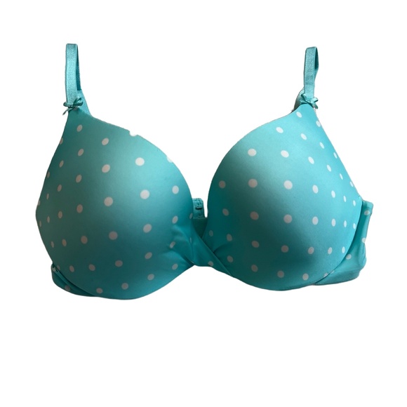 PINK Victoria's Secret Other - Victorias Secret Retro Size 34C Bra Turquoise/Green Polka Dot Padded Underwire